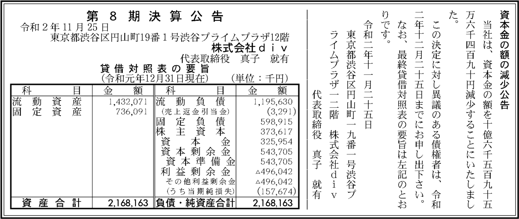 8 株式 会社 Div 売上 New